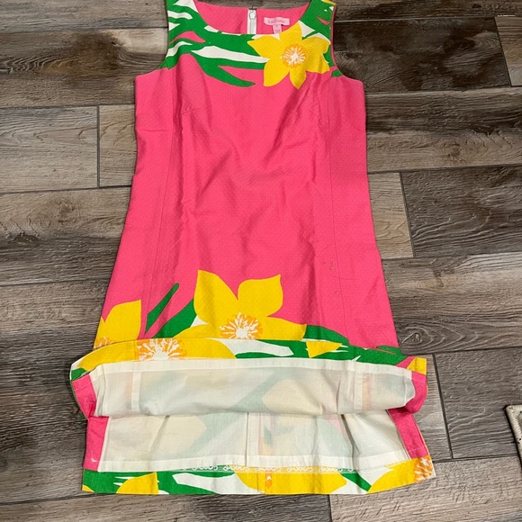 Lilly Pulitzer Pink Floral Shift Dress Women's Sleeveless Size 0 - Picture 11 of 12